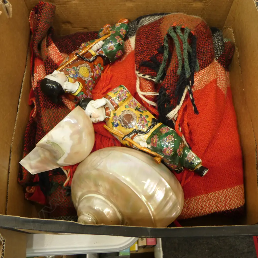 PR CHINESE FIGURES, WOOL BLANKET, SHELL Image 1++