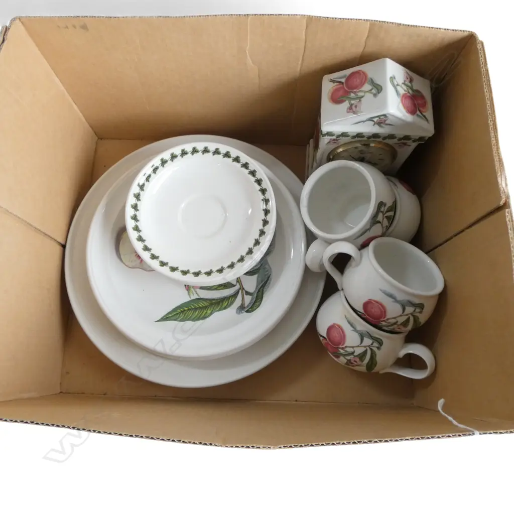 BOX of PORTMERION CHINA: plates clock cups Image 1++
