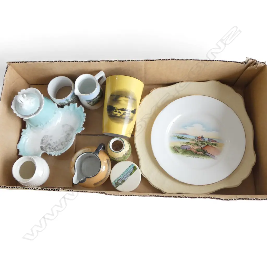 COLLECTION 10PCS NZ  VINTAGE SOV CHINA PLATES JUGS INKWELL ETC Image 1++