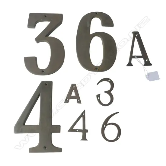 2 SETS OF BRASS ADDRESS NUMBERS '634A' H.175mm
