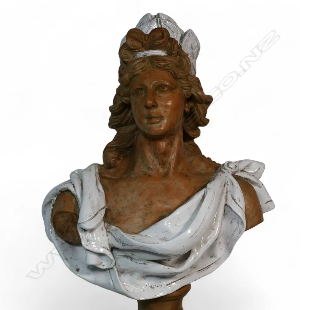 A terracotta and glazed bust of classical woman, Image 1++
