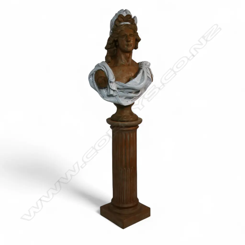 A terracotta and glazed bust of classical woman, Image 1++