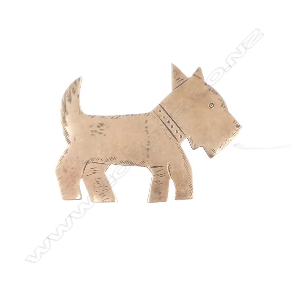 9CT GOLD DOG BROOCH 3.69gms Image 1++