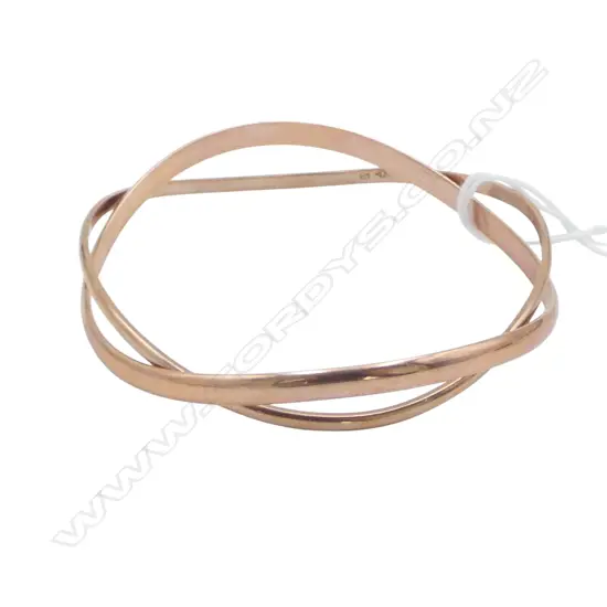 2 9CT ROSE GOLD BANGLES 21.9gms