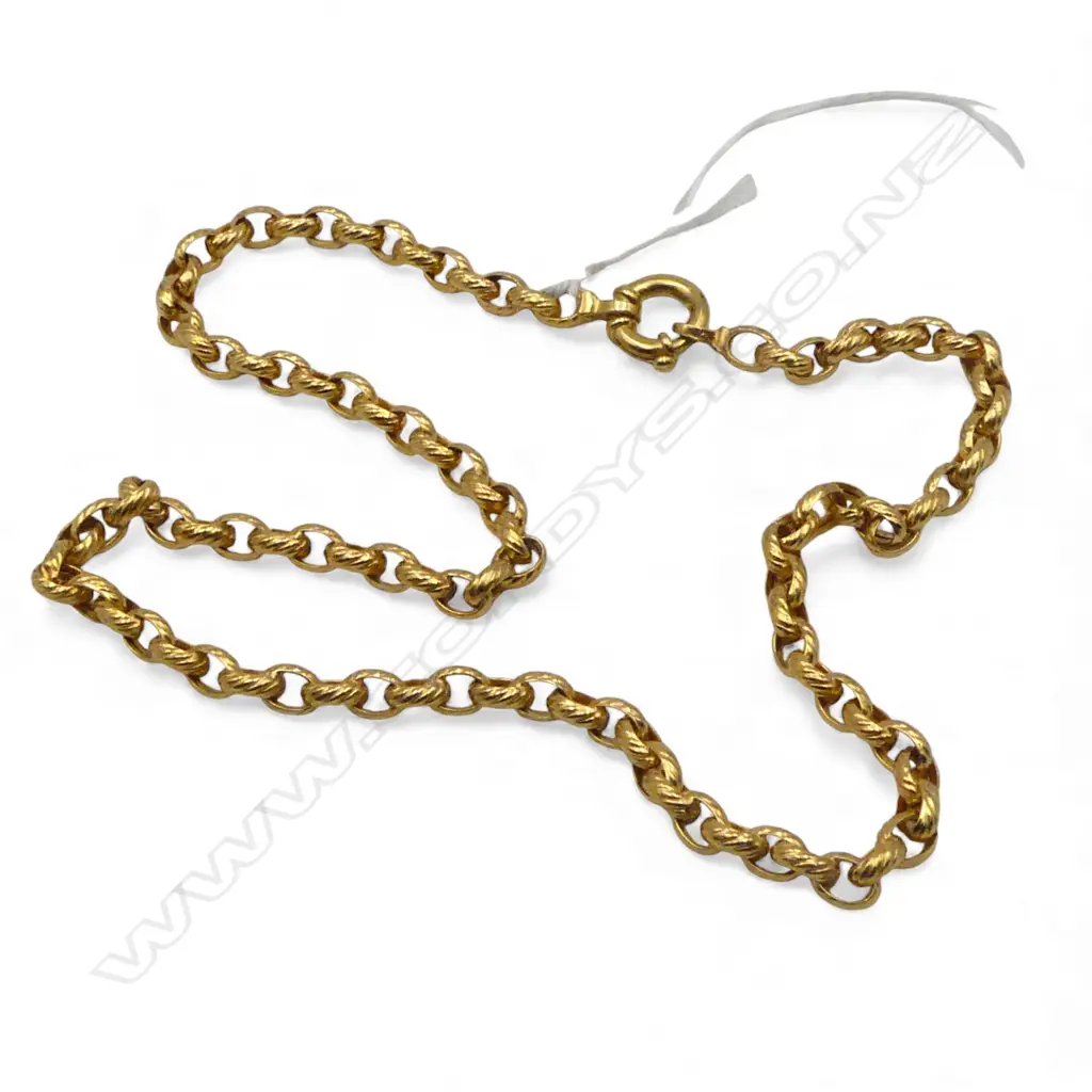 9ct YELLOW GOLD WRYTHEN BELCHER LINK NECK CHAIN L.420mm 10.6gms Image 1++