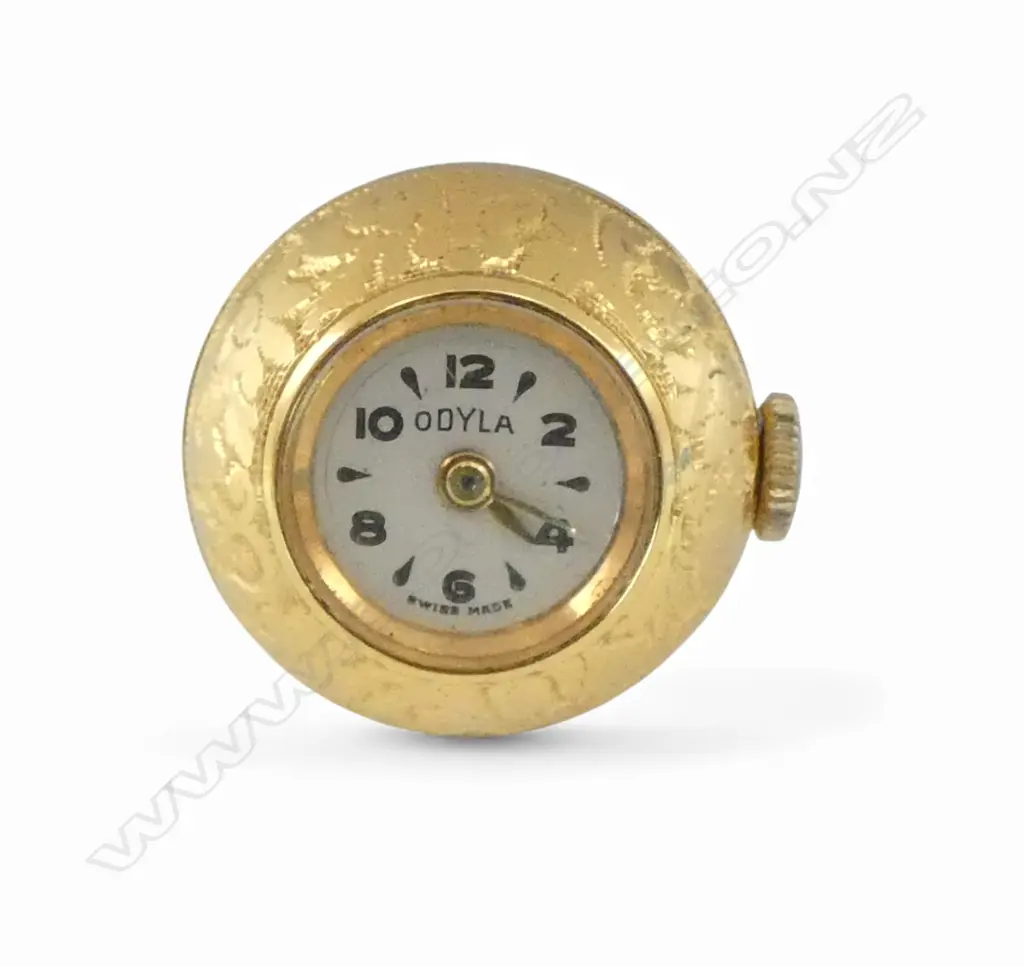 VINTAGE SWISS 'ODYLA' LADIES SUSPENDING BALL WATCH gold plate. Running. Dia.18mm. Image 1++