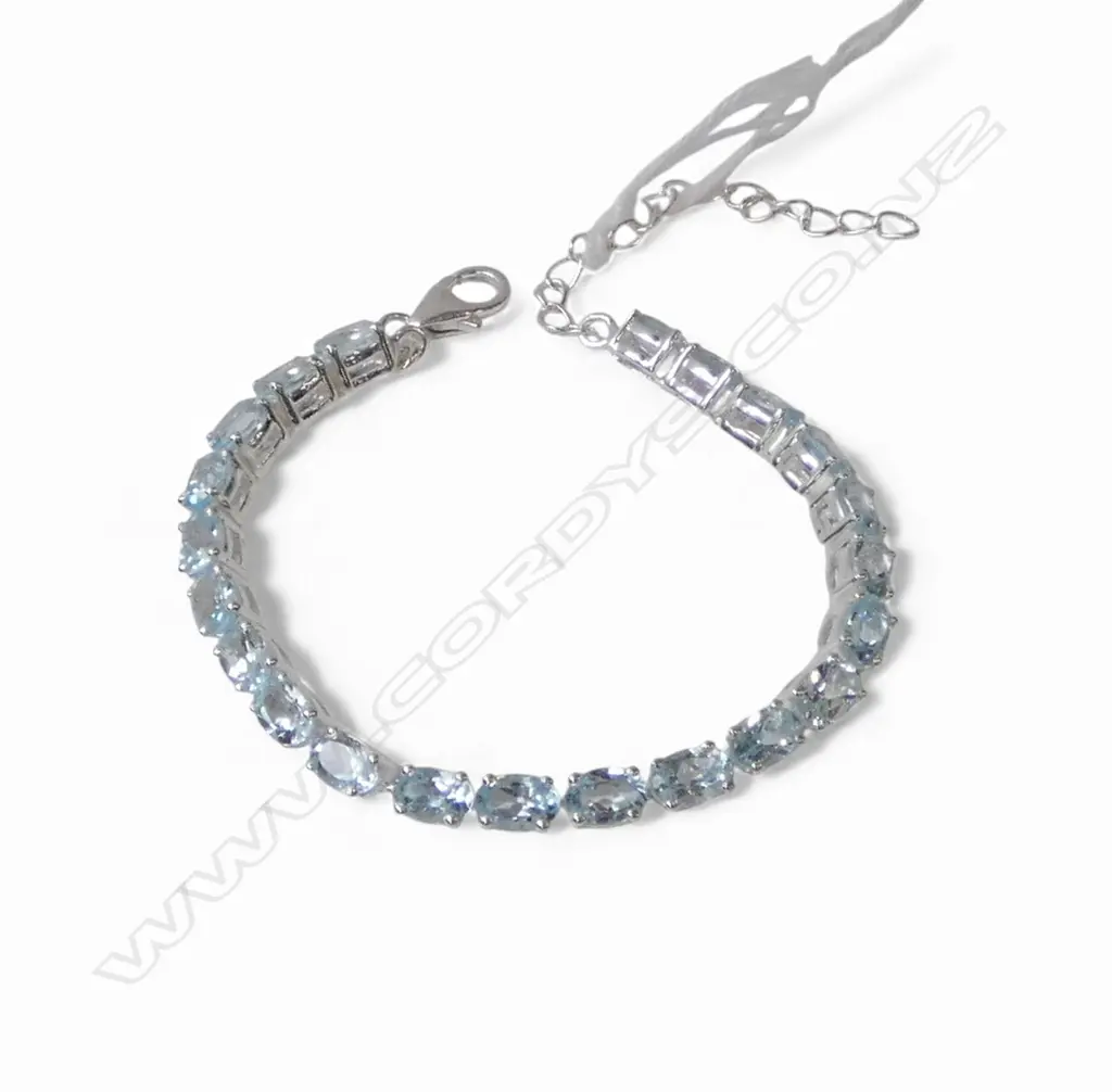 SILVER & BLUE TOPAZ BRACELET Image 1++