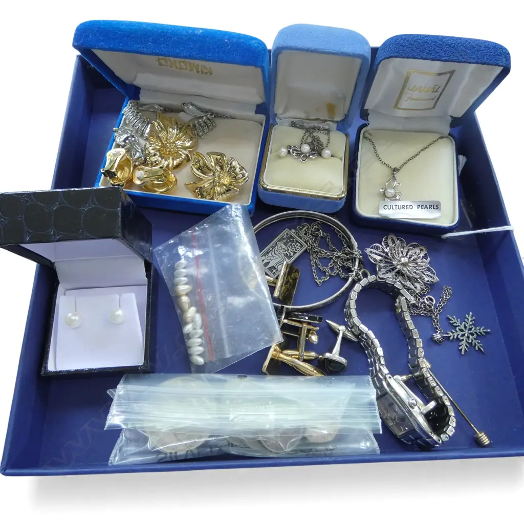 COLLECTION COSTUME & SILVER JEWELLERY, COINS Image 1++