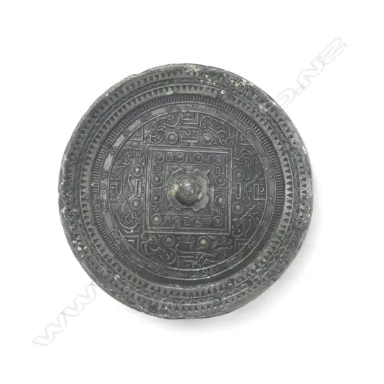 ANTIQUE CHINESE HAN DYNASTY BRONZE MIRROR DIA180MM