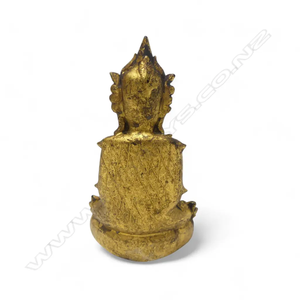 ANTIQUE GILT SEATED BUDDHA H120MM Image 1++