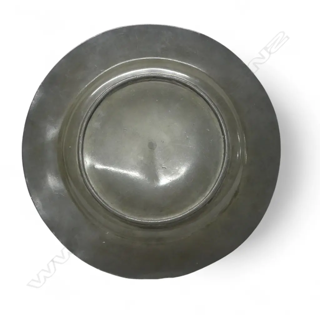 19THC CHINESE WHITE METAL SCENIC PLATE DIA200MM Image 1++