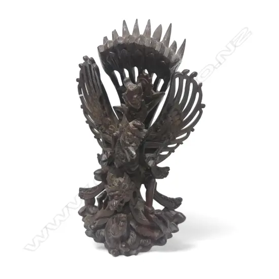 INDONESION CARVED HARDWOOD GARUDA STATUE  360MM (repair to back)