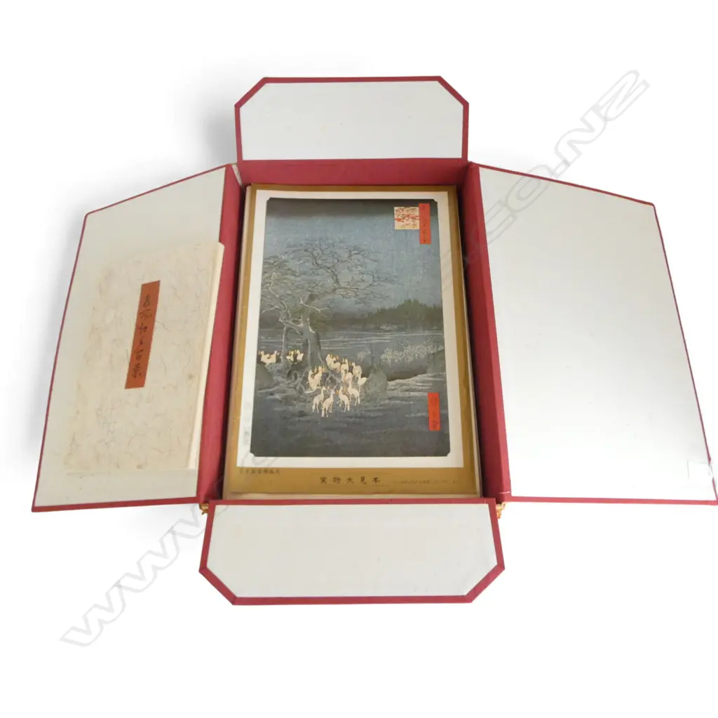 BOXED COLLECTION JAPANESE PRINTS; ONE HUNDRED FAMOUS VIEWS OF EDO' BY UTAGAWA HIROSHIGE Image 1++