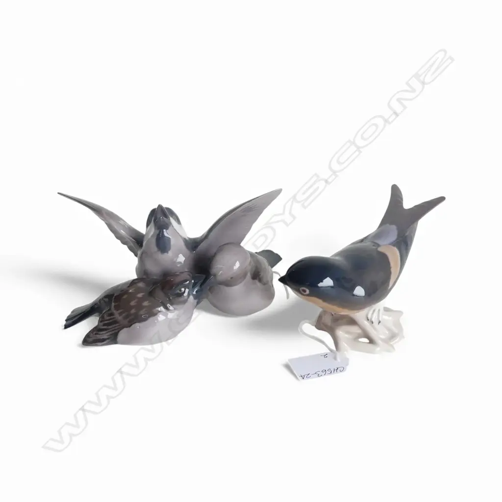 2 BING & GRONDAHL BIRD FIGURINES, L.150 & 180mm Image 1++