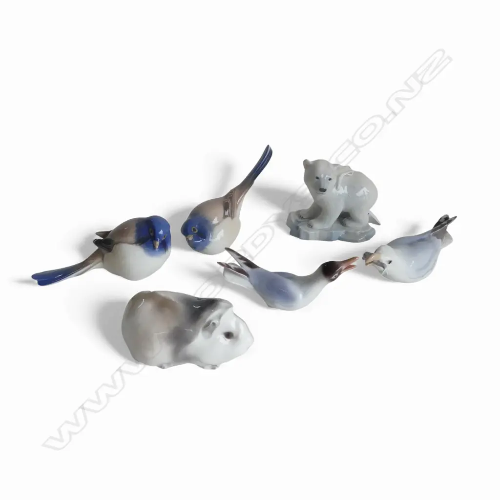 6 BING & GRONDAHL FIGURINES; BIRDS & ANIMALS Image 1++