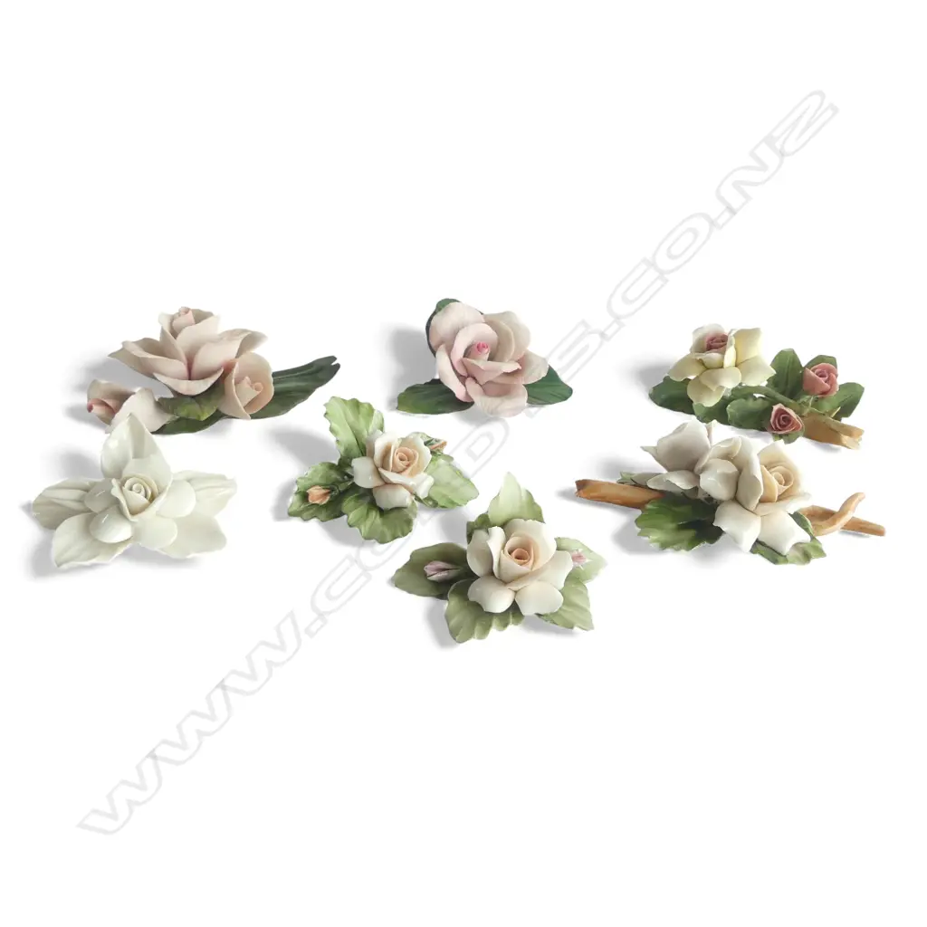 7 ITALIAN CAPODIMONTE FLORAL ARRANGEMENTS in pastel tones Image 1++