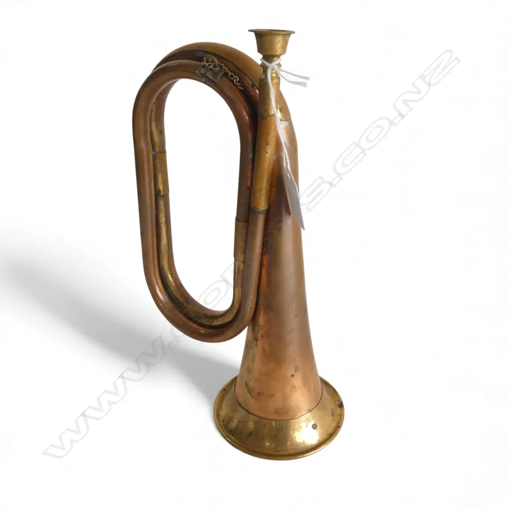 COPPER & BRASS VINTAGE BUGLE Image 1++