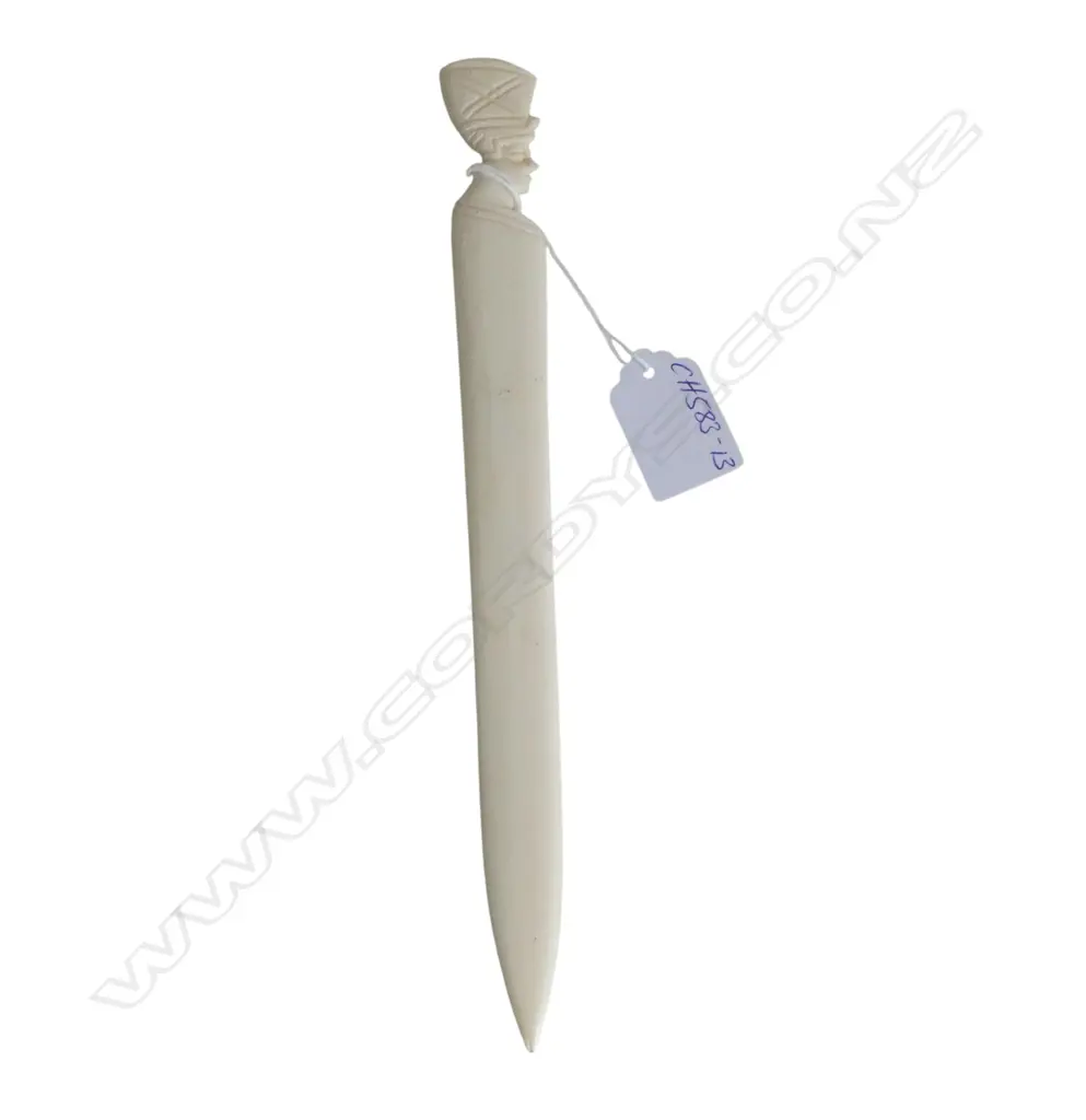 EGYPTIAN carved bone LETTER OPENER L.240mm. Image 1++
