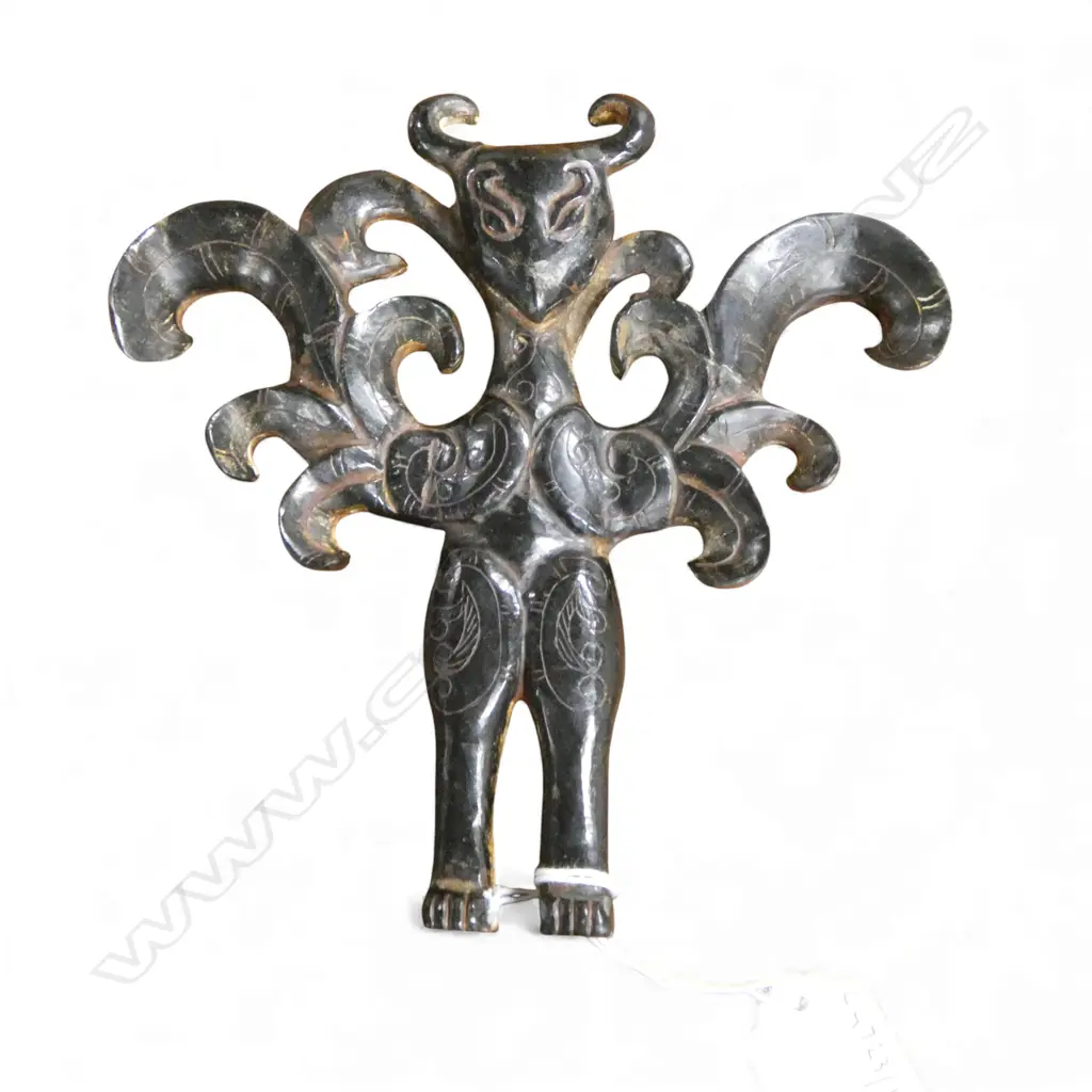 DARK JADE CARVED MYTHOLOGICAL FIGURE RESTORED H150MM Image 1++