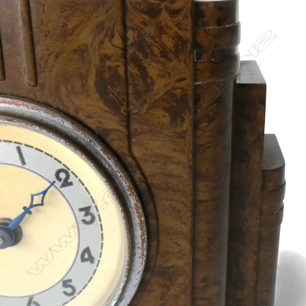 3 1920/30s BAKELITE WIND-UP ALARM CLOCKS, 1 FRENCH 'JAZ', TALLEST. 130mm Image 1++