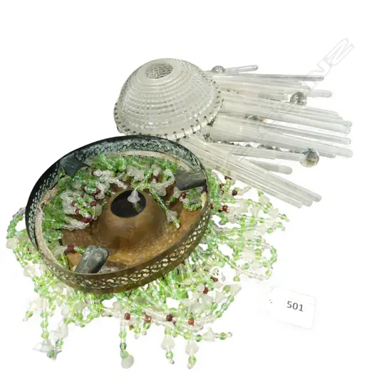 2 VINTAGE BEAD LIGHT SHADES Dia.