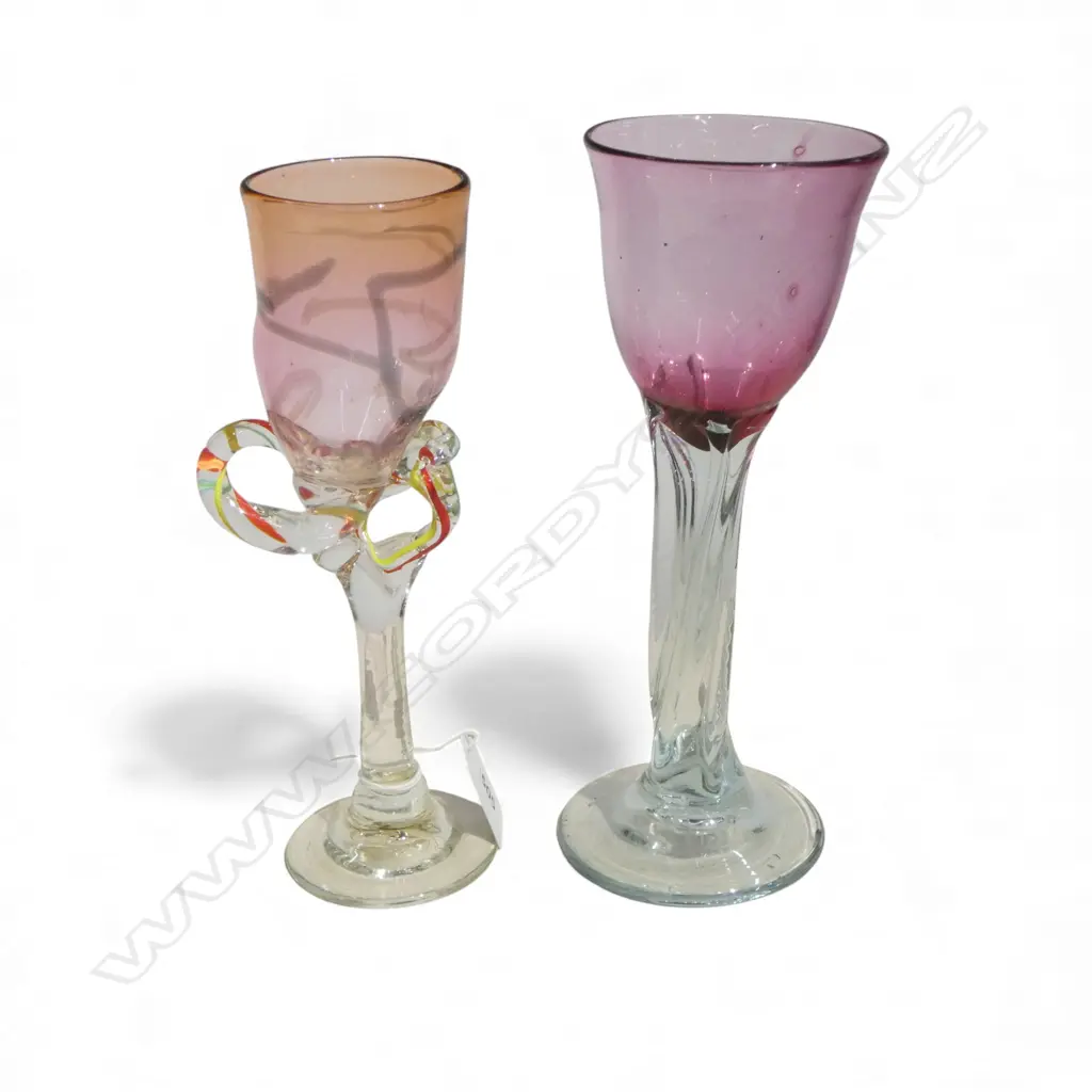 2 ART GLASS GOBLETS H.220mm  Image 1++