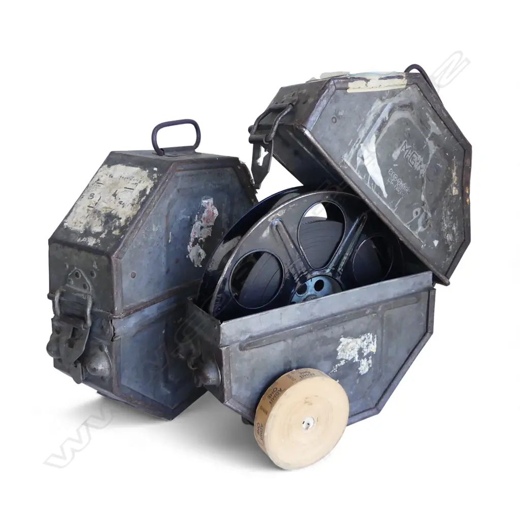 2 VINTAGE FILM REELS & CASES Image 1++