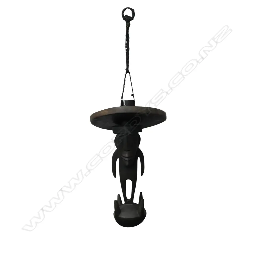 UNUSUAL FIJIAN HARDWOOD 'MEATHOOK' FIGURE H.360mm Image 1++