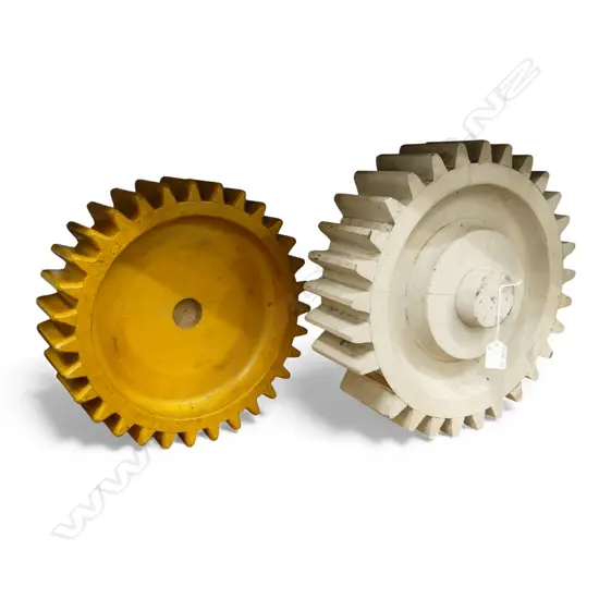 2 WOODEN FOUNDRY MOULDS, Dia.390 & 330mm