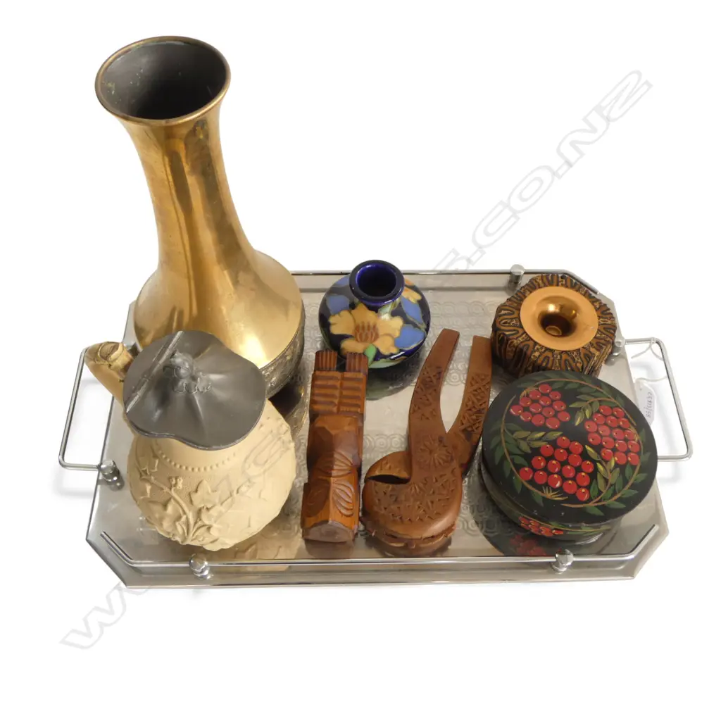 S/STEEL GALLERY TRAY L500MM  & 7 VINTAGE COLLECTABLES  Image 1++