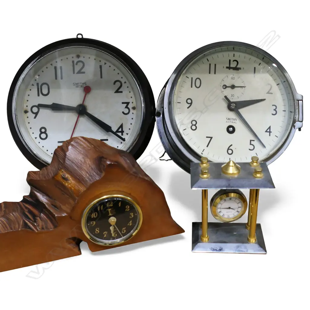 SMITHS ASTRAL WALL CLOCK Dia.185mm + 3 OTHER CLOCKS Image 1++