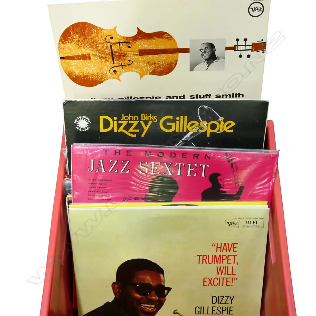 ASST. VINTAGE JAZZ LPs DIZZY GILLESPIE, BENNY GIULSON, JIM GUIFFRE etc Provenance: Ex Collection Wellington Choy Image 1++