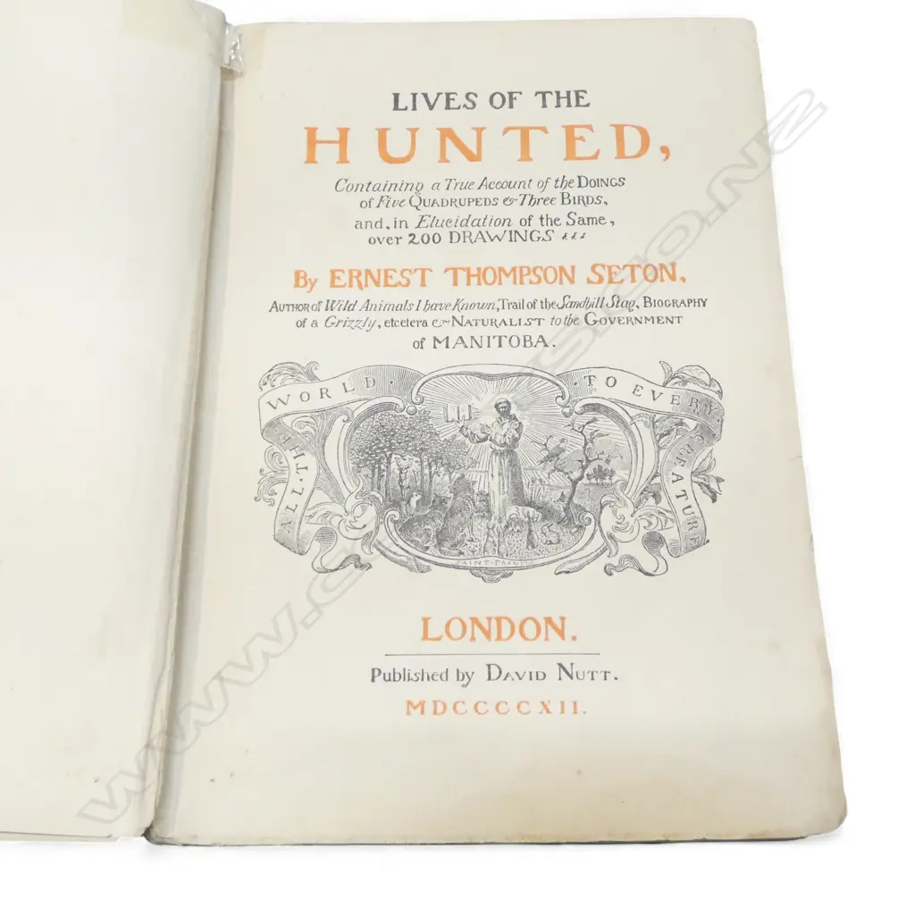 OLD BOOK 'LIVES OF THE HUNTED ' by Ernest Thompson Seton 1912. Sellotape repair  Image 1++