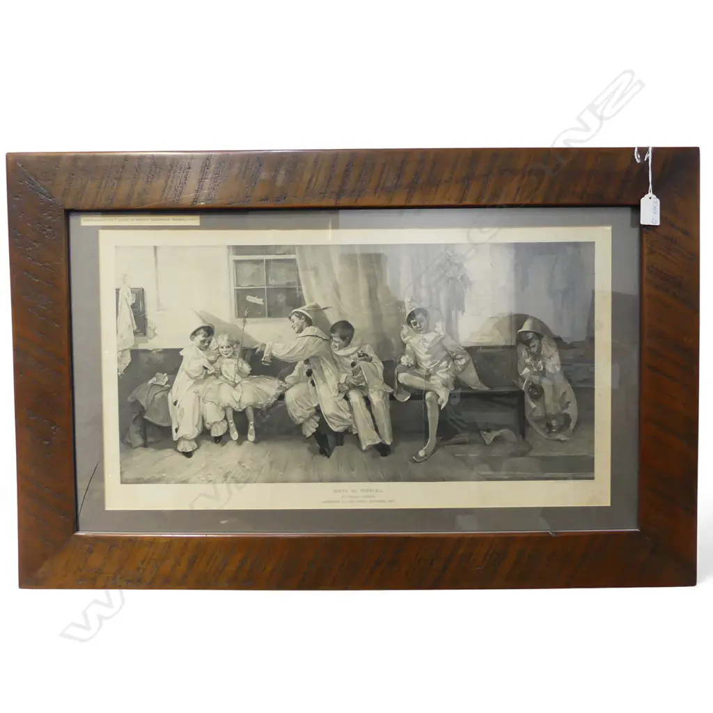 LARGE BOOK ILLUSTRATION OF HARLEQUINS 'WAYS OF WOOING' 380X650mm  Image 1++