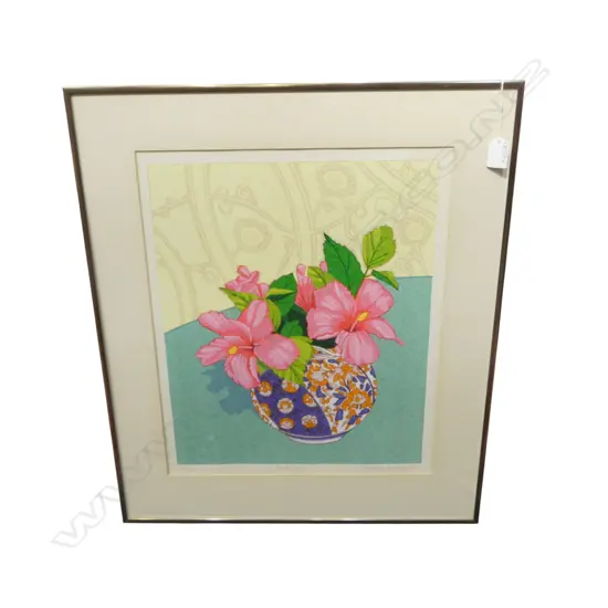 FASSETT BURNETT, HIBISCUS, PRINT Ed. 57/100, SINGED & DATED '88, 570x390mm