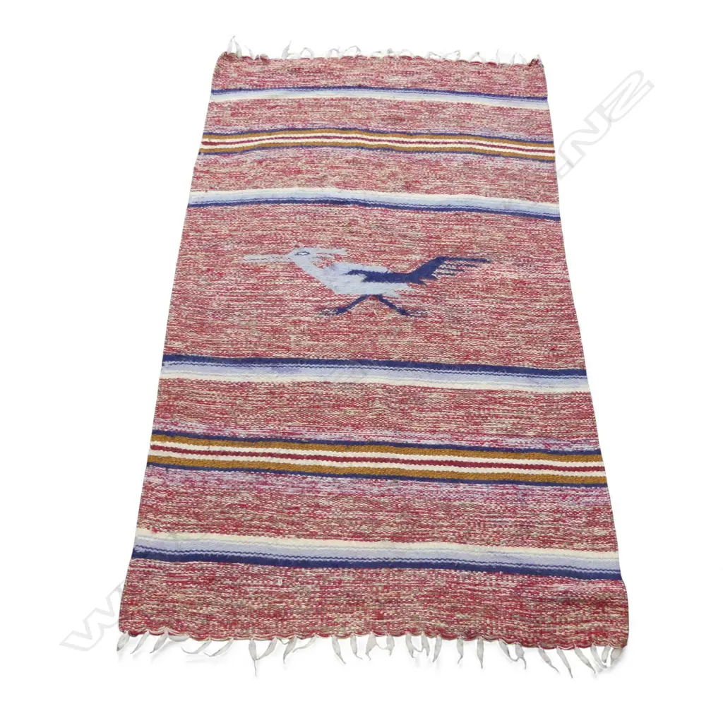 HAND WOVEN ALL WOOL FLAT WEAVE RUG 1080x800mm Image 1++