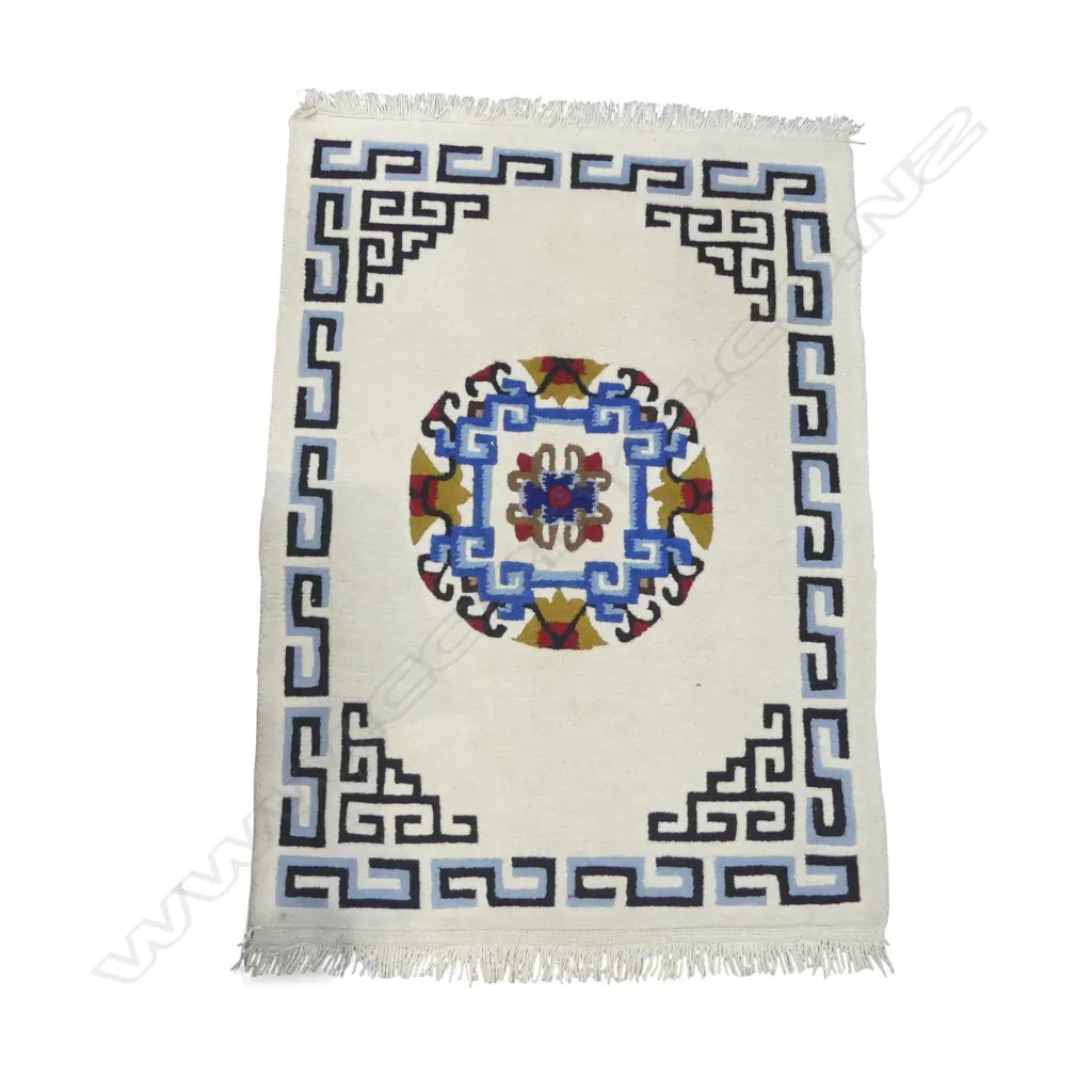 ORIENTAL HAND KNOTTED WOOL PILE RUG 880x650mm Image 1++