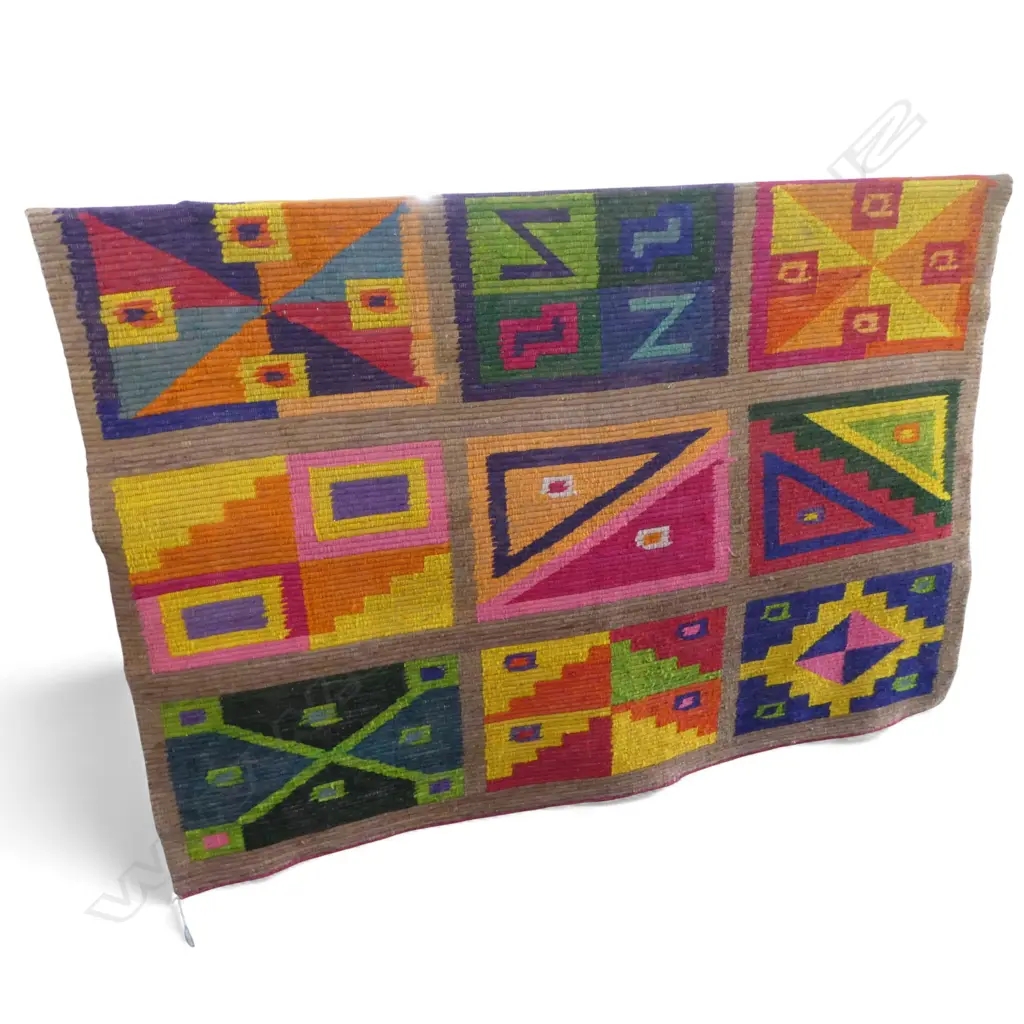 PERUVIAN HAND WOVEN WOOL RUG / WALL HANGING 1350x1850mm Image 1++