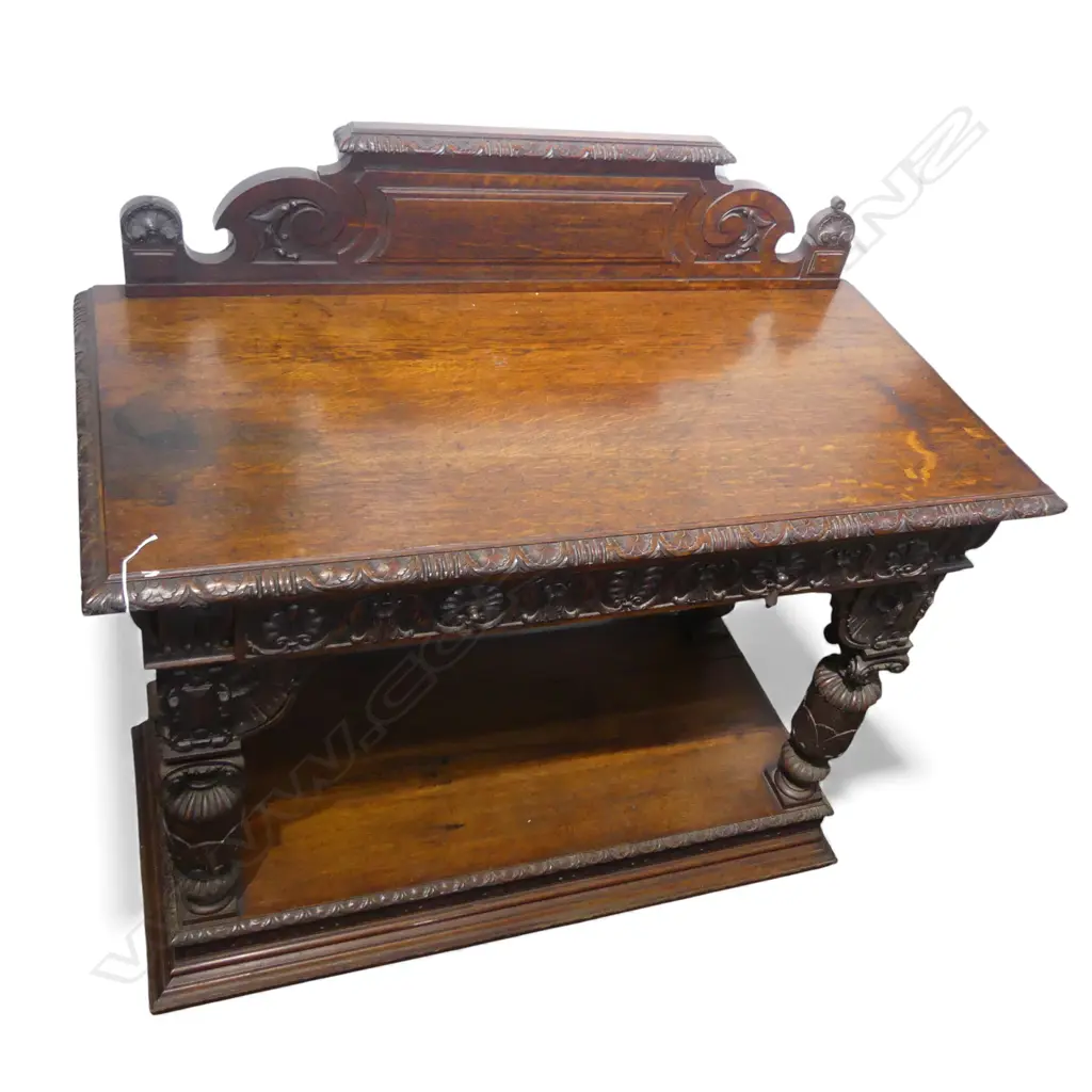 EARLY 20thC CARVED OAK DUMBWAITER 1200x565x1150mm Image 1++