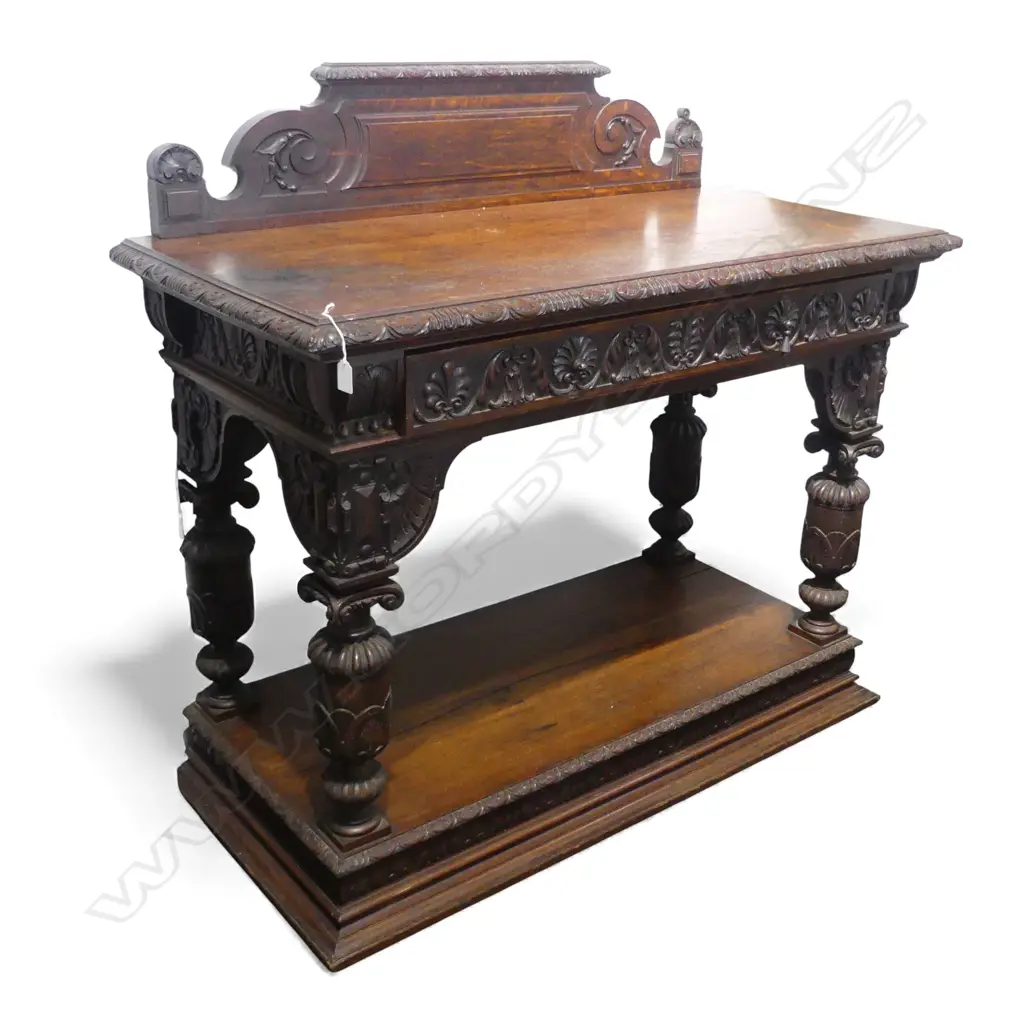 EARLY 20thC CARVED OAK DUMBWAITER 1200x565x1150mm Image 1++