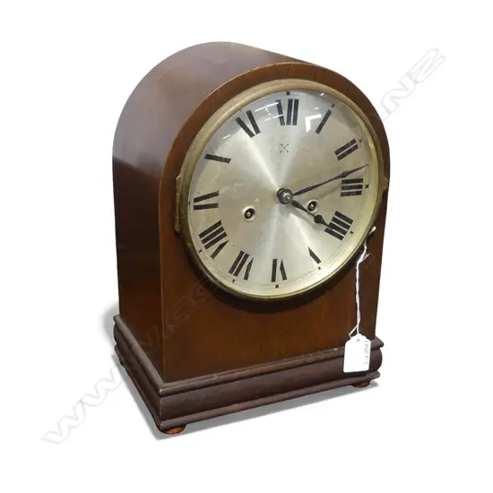 'H.A.C.' MAKE MANTEL CLOCK with key and pendant H.305mm