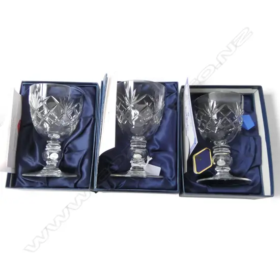 3 ROYAL BRIERLEY ROYAL COIN GOBLETS H.145mm, BOXED