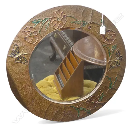 ART NOUVEAU STYLE CIRCULAR MIRROR Dia.525mm