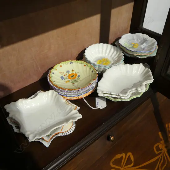 COLLECTION OF 20 SHELLEY CHINA BUTTER & JAM DISHES MIXED PATS