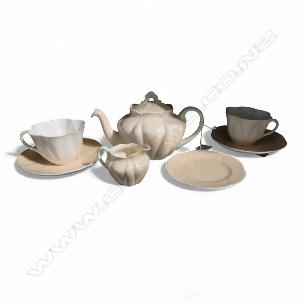 SHELLEY CHINA TEAPOT CREAM JUG 2 MATCHING CSS & SMALL PLATE Image 1++