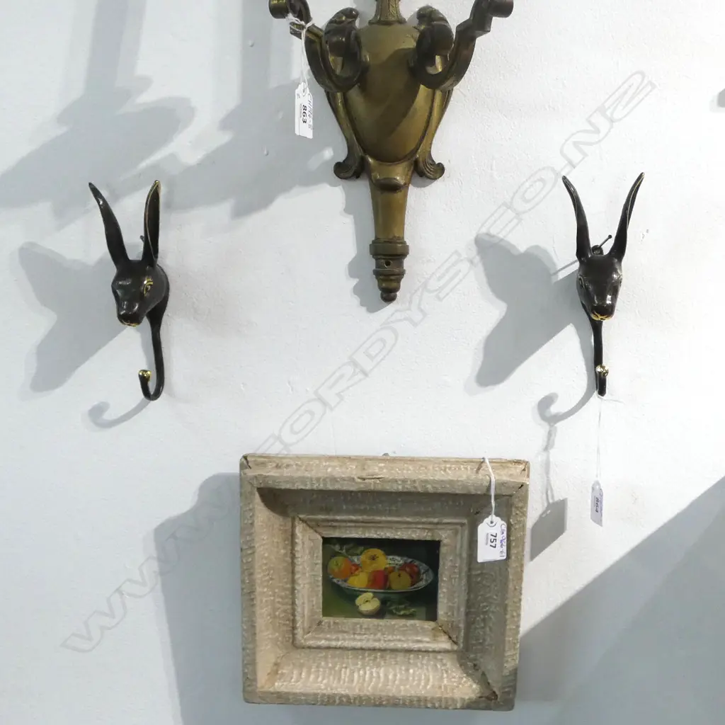 2 BRONZED HARE RABBIT WALL HOOKS H.180mm Image 1++