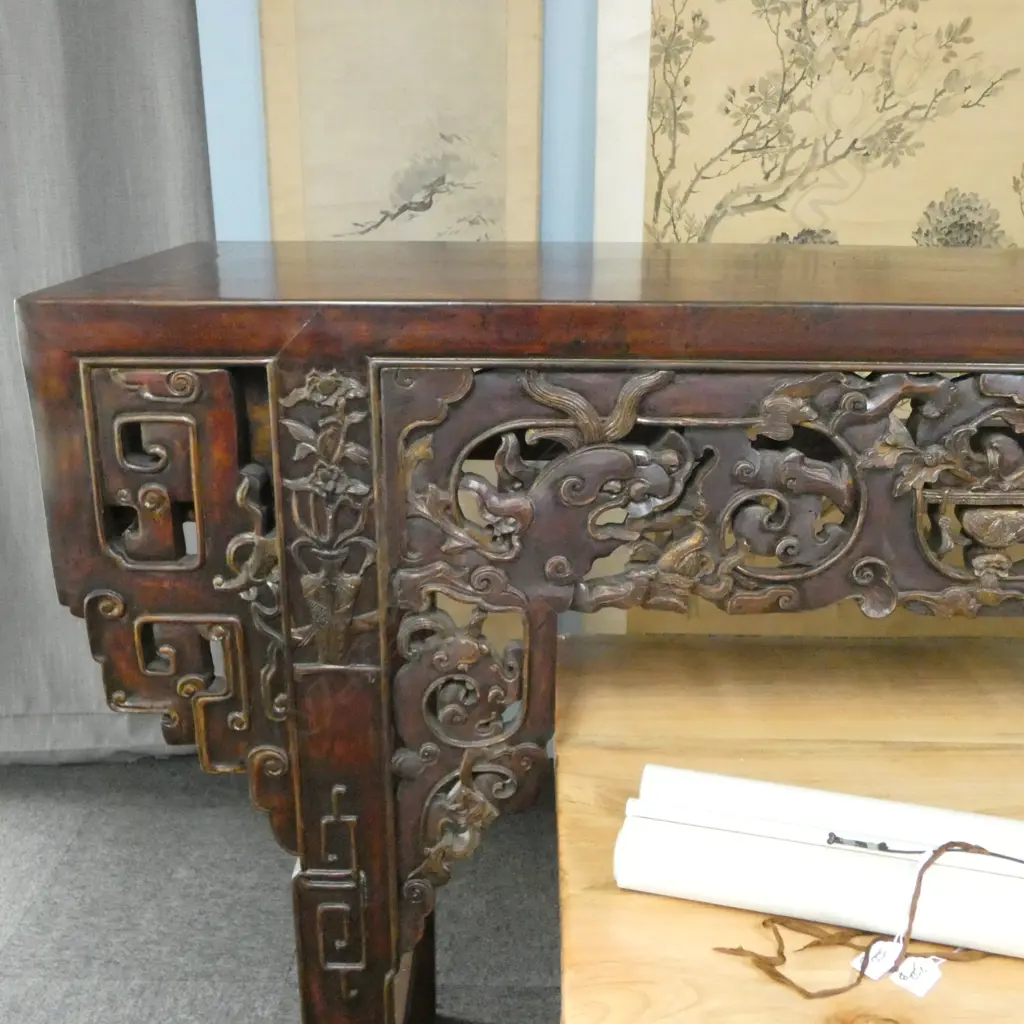 CHINESE ONATELY CARVED ALTAR TABLE 100x520x1200mm marked Image 1++