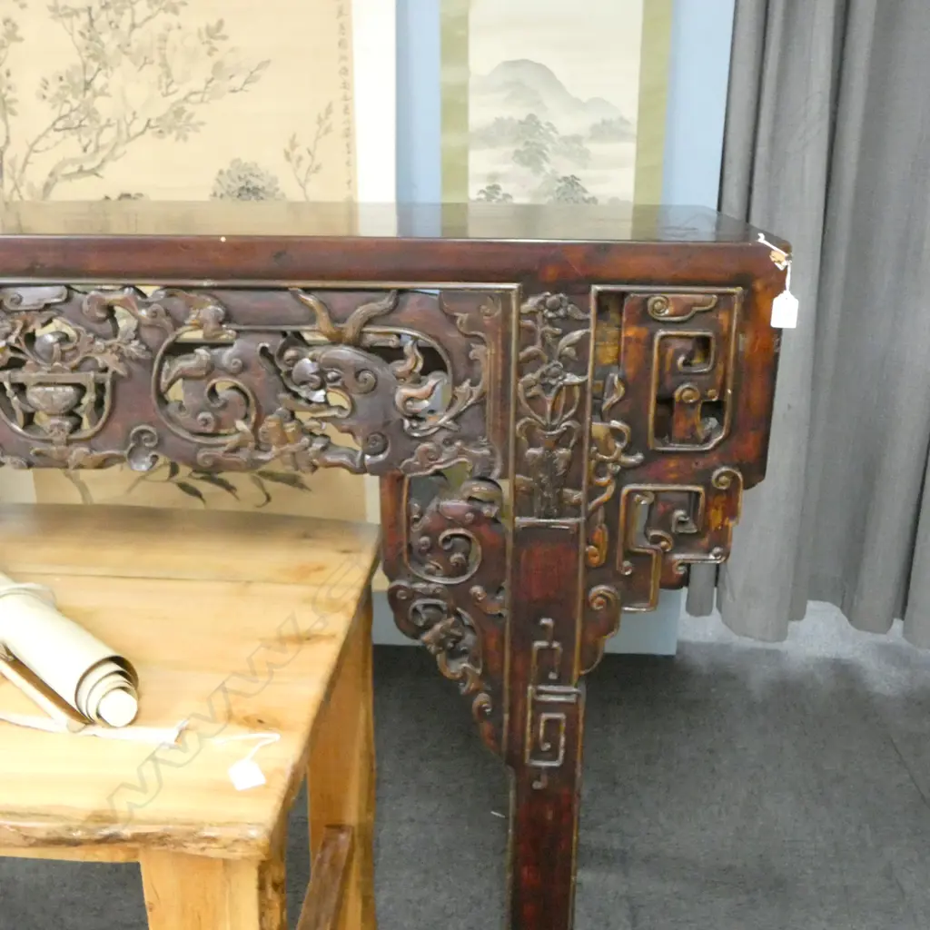CHINESE ONATELY CARVED ALTAR TABLE 100x520x1200mm marked Image 1++