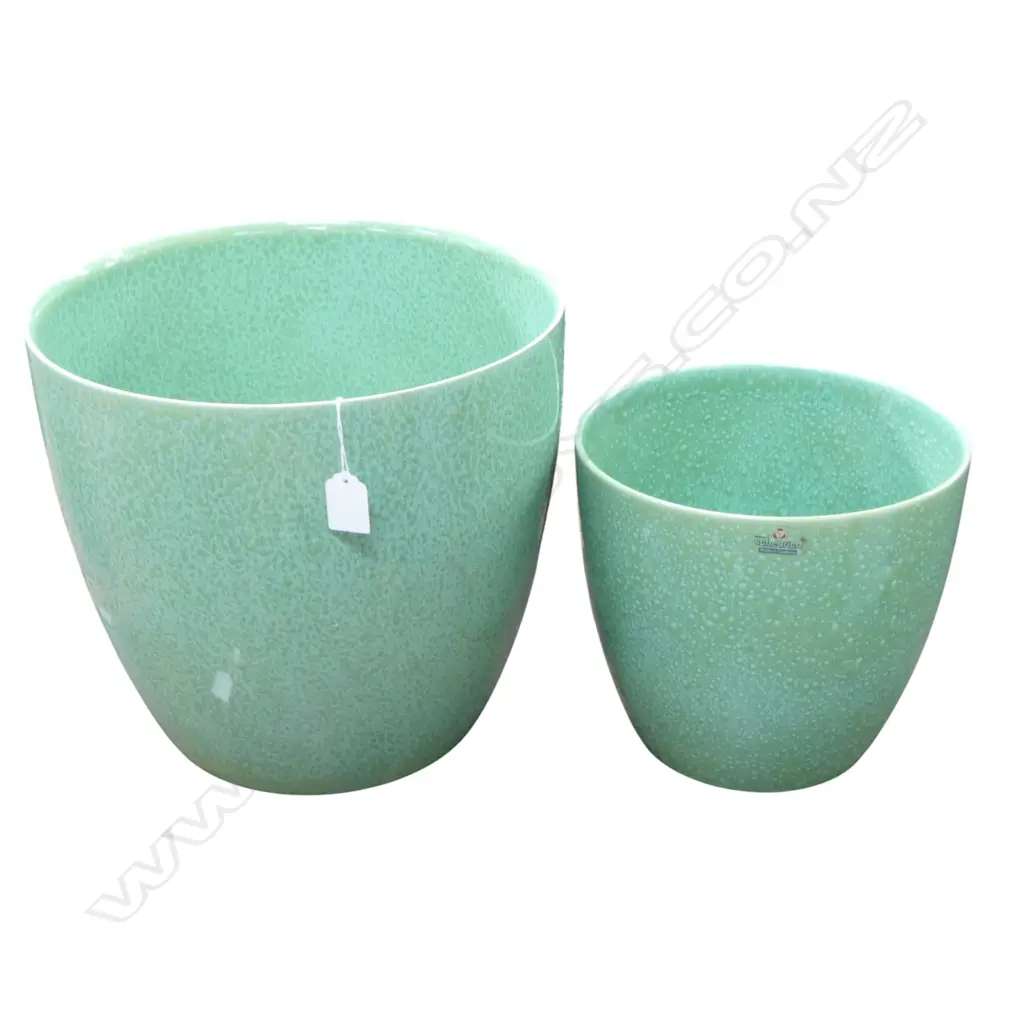 2 GREEN GLAZE JARDINIERE H.300mm Image 1++