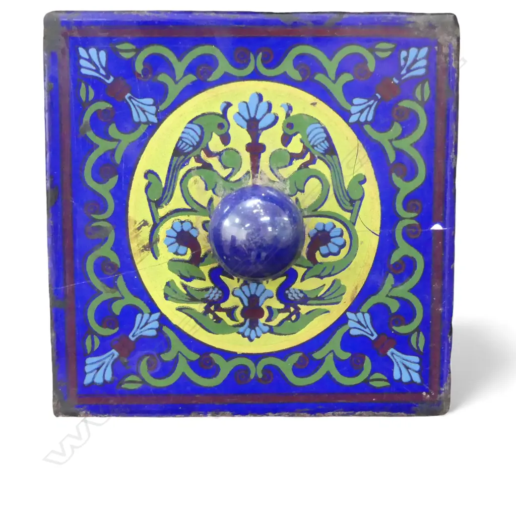 ORIENTAL 3 TIER STEP CABINET blue glazed tiles 455x475x1100mm Image 1++